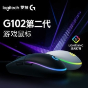 罗技 G102 游戏鼠标 白色 RGB鼠标 吃鸡鼠标 绝地求生 轻量化设计 200-8000DPI G102第二代