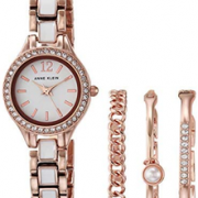 Anne Klein 安妮·克莱恩 AK/3396WRST 施华洛世奇水晶 女士手镯手表套装