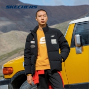 20点开始、双11预售：SKECHERS 斯凯奇 2021冬季新款 男时尚舒适短织鸭绒羽绒服