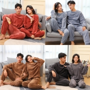 小草力量 珊瑚绒睡衣 情侣款家居服套装