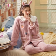 双11预售：雪俐 珊瑚绒睡衣 法兰绒居家服套装 80212083089