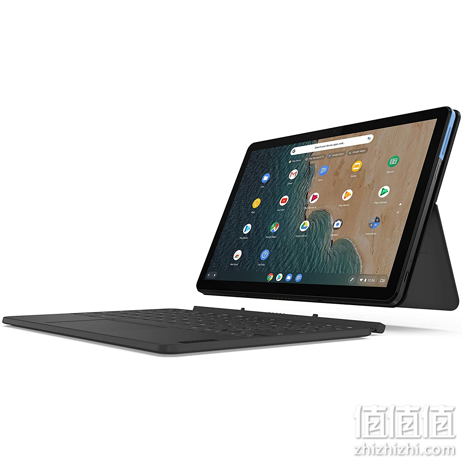 Lenovo  联想 Ideapad Duet Chromebook 10.1英寸笔记本电脑 触屏平板电脑 64GB 德语QWERTZ键盘布局，蓝色/灰色