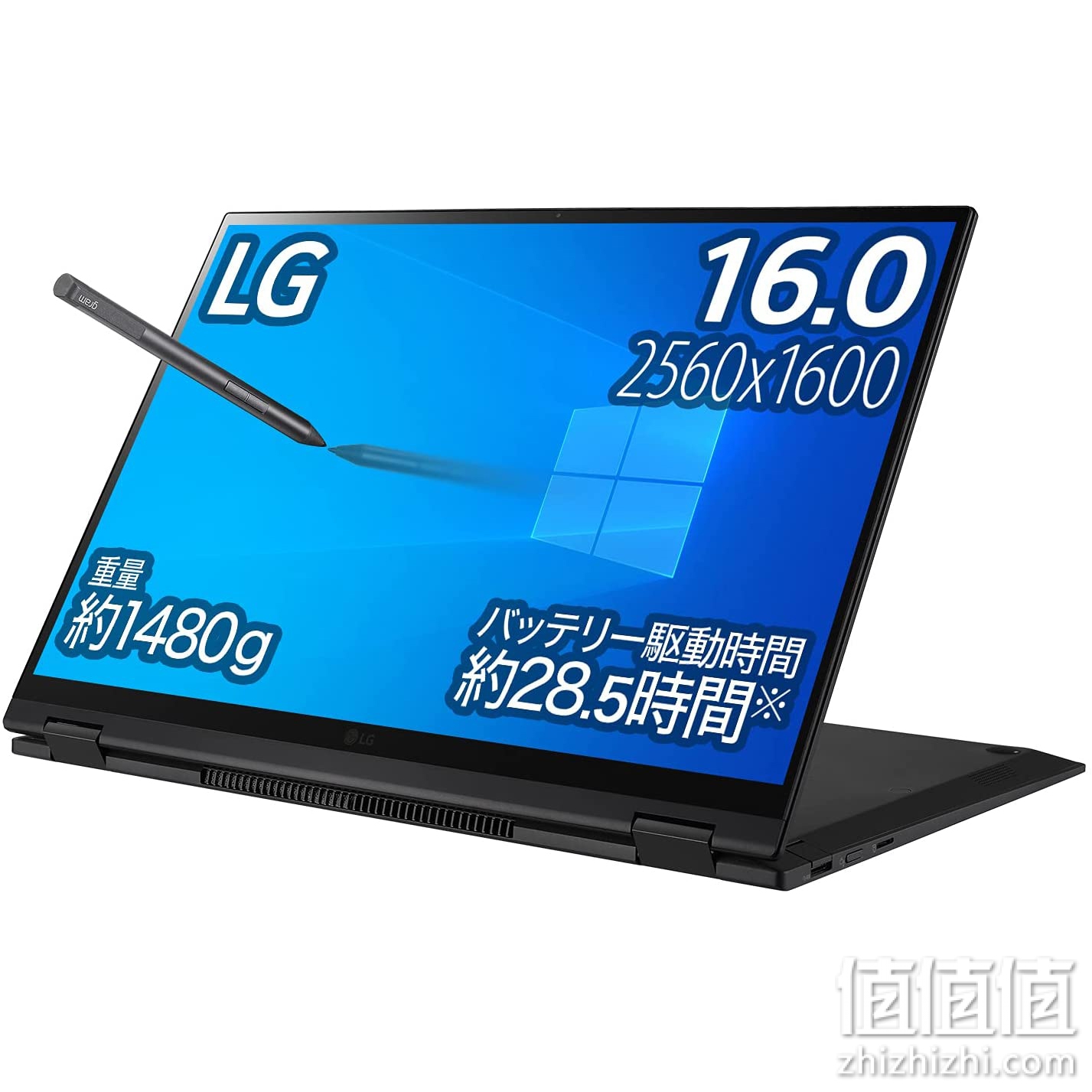 LG gram 2in1 笔记本电脑/1480g/电池续航28.5小时/Core i7/16英寸 2560×1600/内存 16GB/512G SSD/Thunderbolt4/16T90P-KA75J (2021年款)