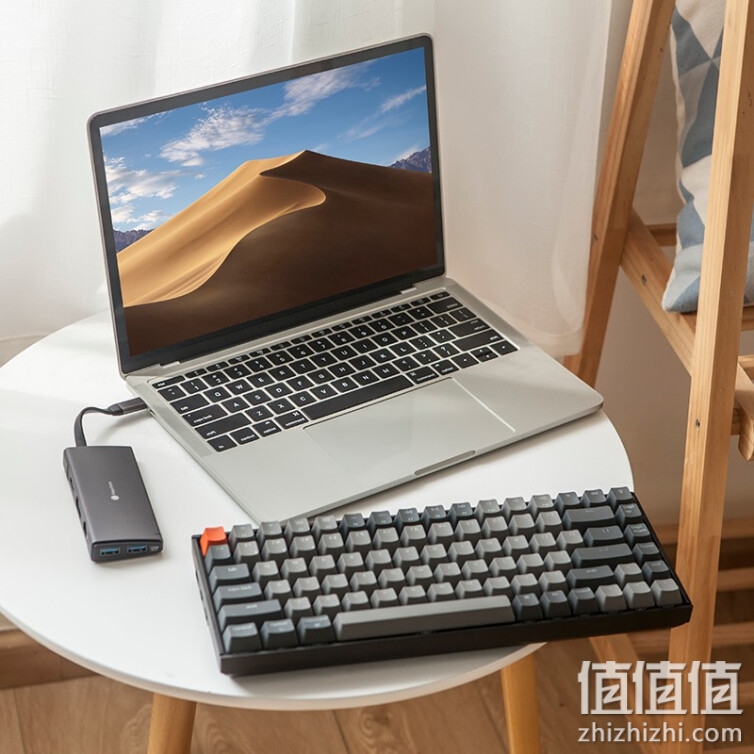 Keychron K2蓝牙无线机械键盘背光小84键有线双模双系统兼容苹果ipad适用mac笔记本专用 A3-白光版茶轴