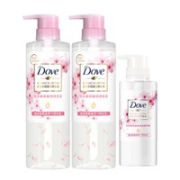 Dove 多芬 水润盈润洗发露470ml*2+护发素270ml（赠 沐浴露190g）