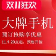 付定立减千元，24期免息：天猫 双11狂欢日 手机会场预售