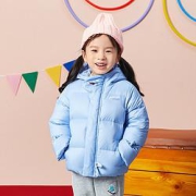 ANTA安踏2021女童冬季加绒加厚保暖羽绒服连帽小童外套安踏童装