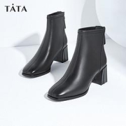 20点开始：Tata他她AGLWFM01DU1DD1女士方头通勤女靴