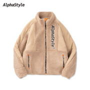 AlphaStyle AFK-3052 男款羊羔绒立领外套