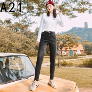 【雪梨推荐】A21女装修身牛仔裤2021秋新款显瘦九分小脚铅笔裤子