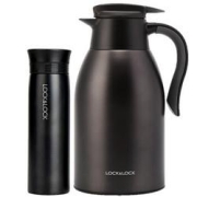 LOCK&LOCK乐扣乐扣LHC1464S602家庭保温套装（拉恩保温杯400ML+妙趣咖啡壶2.2L）黑色