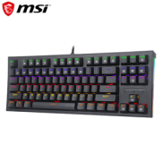 亲子会员！MSI 微星 GK50Z MINI 机械键盘 87键 红轴 黑色