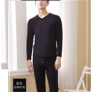 都市丽人 保暖长袖套装男 4W11A0-黑色 XL
