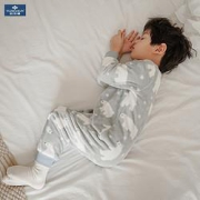 YUZHAOLIN俞兆林儿童连体睡衣宝宝法兰绒加厚哈衣婴儿秋冬季睡袋加厚珊瑚绒家居服