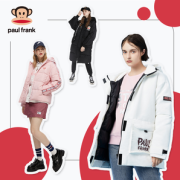 Paul Frank 大嘴猴 2021新品 男女简约白鸭绒羽绒服
