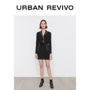 URBAN REVIVO 女子针织外套+灯笼袖T恤+翻领POLO衫+半身券+束脚长裤