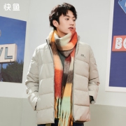 快鱼 男士立领拉链休闲外套棉服