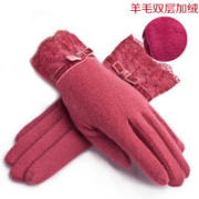 羚羊早安 蕾丝保暖羊毛手套 随机款