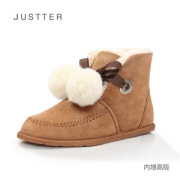 Justter 21新款 毛球磨砂牛皮雪地靴 加厚1300g毛绒