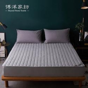 BEYOND博洋家纺床单床笠纯棉防螨抑菌席梦思保护罩套防尘防滑床罩床褥子床垫子全棉夹棉加厚床笠-灰色150*200cm