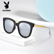 花花公子（PLAYBOY）偏光太阳镜男女款炫彩墨镜复古全框开车驾驶镜 PB-23050 C1-1黑片S15灰内AR