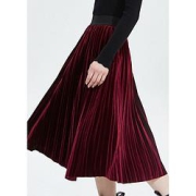 20点开始：FivePlus5+女士丝绒百褶半身裙2RV4070880