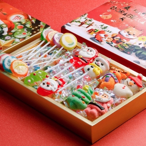 圣诞节糖果礼盒装创意棉花棒棒糖送女生朋友网红儿童零食礼物