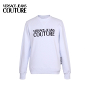 范思哲 VERSACE JEANS COUTURE 刺绣LOGO长袖卫衣 白色
