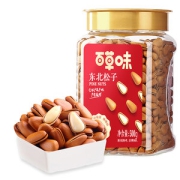 百草味 2021年新货 东北红松子 500g/罐