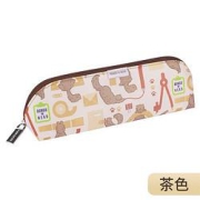 KOKUYO国誉文具猫系列笔袋多隔层ASSORT笔袋三色可选（送原木铅笔）