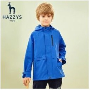 HAZZYS 哈吉斯 男童纯色连帽外套