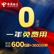 中国电信 风行卡 1年免费（20G通用流量 30G定向流量 300分钟）