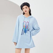 eifini伊芙丽宽松韩版慵懒时尚连帽卫衣女