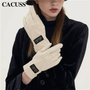 CACUSS 手套双面绒触屏 米色 均码