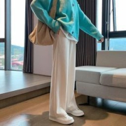 珠香翠 女士雪尼尔阔腿裤