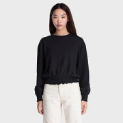 Levi's李维斯女士休闲圆领黑色长袖罩衫式卫衣