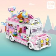 哲高 积木拼装玩具00887 甜点车-590颗粒