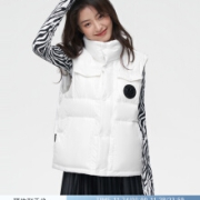 BOSIDENG 波司登 2021年冬季新款泡芙羽绒服女短款PUFF系列立领时尚多口袋90绒马甲B10133190 糙白