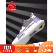 PEAK 匹克 态极闪现1代 男子篮球鞋 E94451A 大白/紫色 43