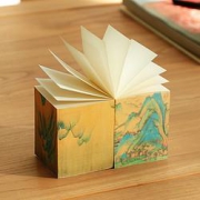 故宫文化千里江山便签纸砖6.5x6.5x16cm浅米色特种纸文创生日礼物