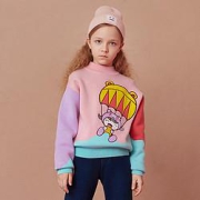 MQD马骑顿童装女童冬半高领针织衫