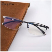 JingPro 镜邦 1.67超薄防蓝光非球面树脂镜片+镜邦919钛合金全框/半框商务近视眼镜架（适合0-800度）
