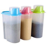 御良材 YPP-MG-3S3Z25L 塑料密封保鲜罐 3只装(三色) 2.5L