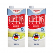 88VIP：Weidendorf 德亚 全脂纯牛奶 1L*12盒/箱 *2件