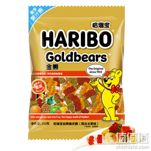 哈瑞宝（HARIBO）金小熊水果软糖200g