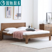 原始原素 北欧简约 实木双人床 全尺寸 铺板高低可调