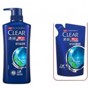 PLUS会员：CLEAR 清扬 男士去屑洗发露 活力运动型 500g+200g补充装 *3件