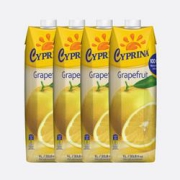 CYPRINA塞浦丽娜地中海塞浦路斯进口塞浦丽娜（Cyprina）葡萄柚果汁1L*4瓶果汁饮料整箱