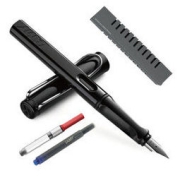 LAMY 凌美 Safari狩猎者系列 吸墨器套装 钢笔 不锈钢 亮黑色 EF尖