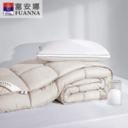 富安娜家纺 双人白鹅绒被 磨毛防羽防钻绒1.8米/2米床适用 230*229cm